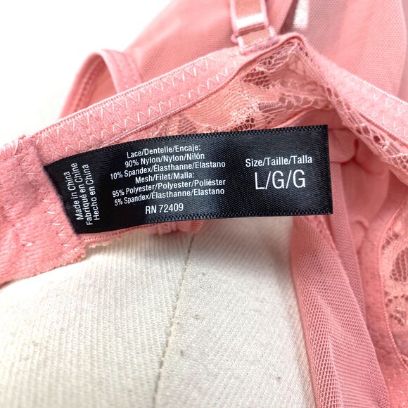 Pink Intimates Babydoll Sheer Lacy Camisole Lingerie Large Padded Bra Sexy Play - Picture 9 of 9